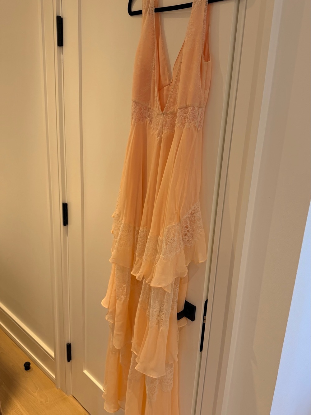 LoveShackFancy Callista Lace Tiered Maxi Dress - Lingerie Peche - Picture 8 of 9